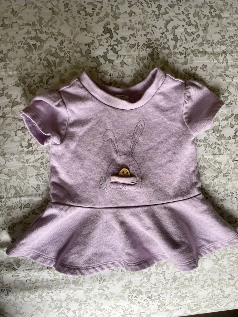 [baby gap] TWO Peplum Toddler Tops: Easter Bunny + Floral Girl